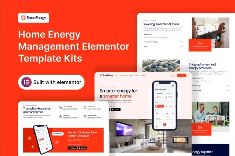 SmartEnergy - Home Energy Management Elementor Template Kit