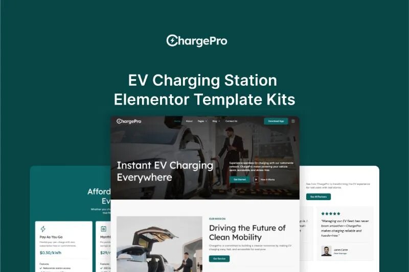 ChargePro - EV Charging Station Elementor Template Kit