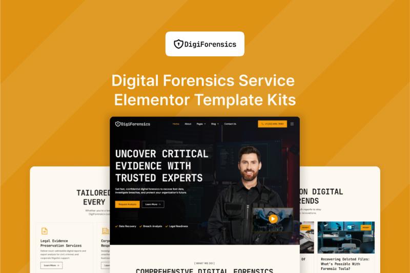 DigiForensics - Digital Forensics Service Elementor Template Kit
