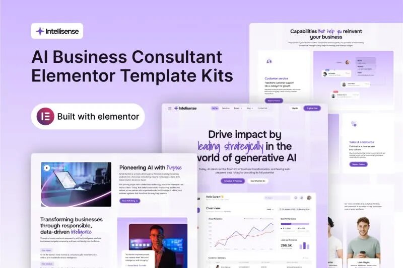 Intellisense - AI Business Consultant Elementor Template Kit