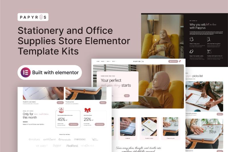 Papyrus - Stationery and Office Supplies Store Elementor Template Kit