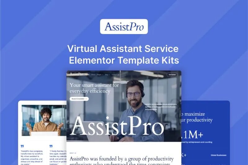 AssistPro - Virtual Assistant Service Elementor Template Kit