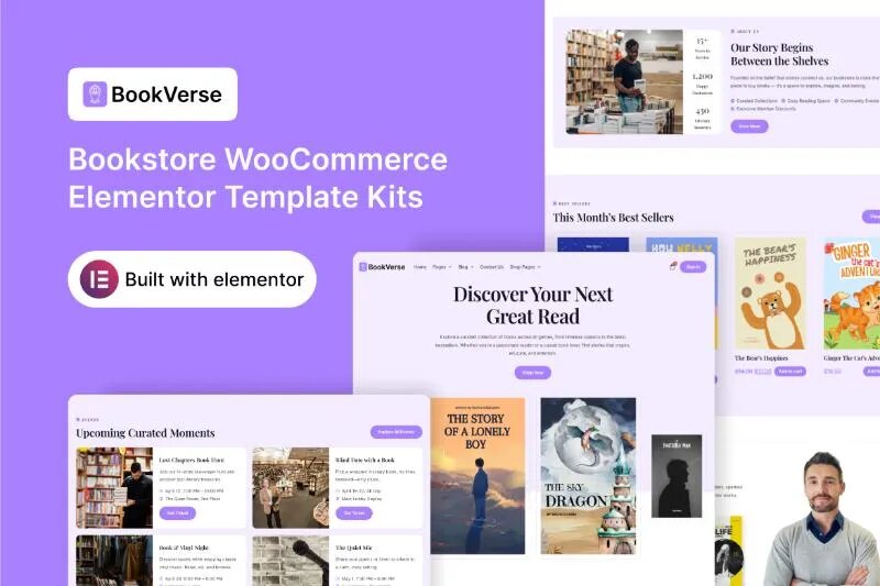BookVerse - Bookstore Woocommerce Elementor Template Kit