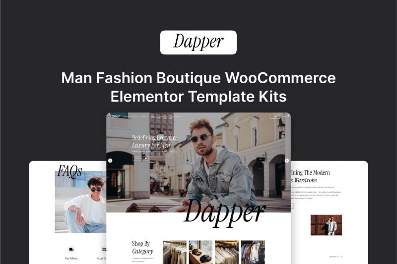 Dapper - Men Fashion Boutique Elementor Template Kit