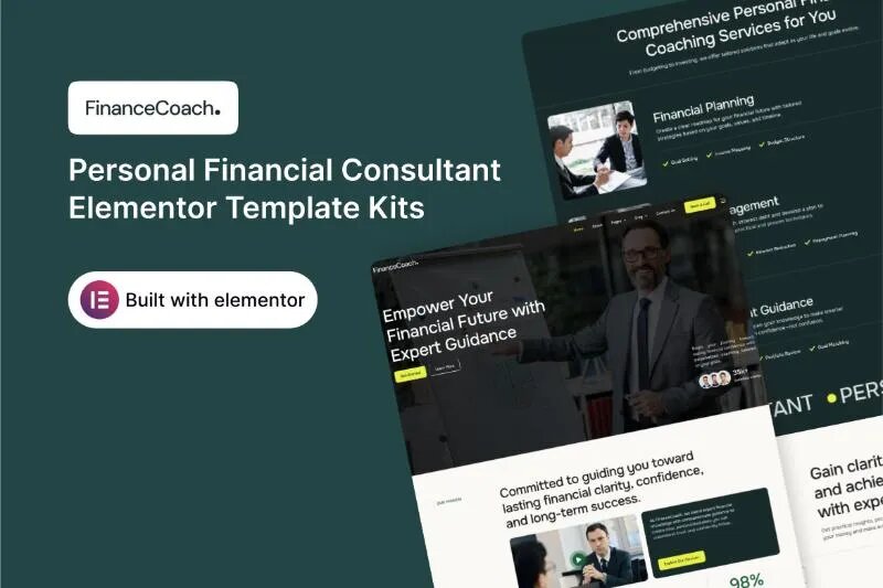 FinanceCoach - Personal Financial Consultant Elementor Template Kit