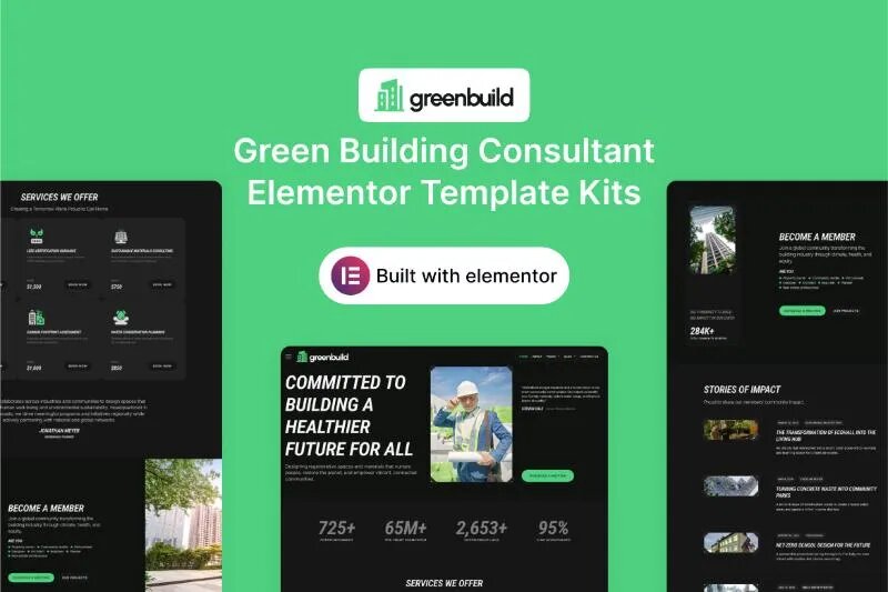 GreenBuild - Green Building Consultant Elementor Template Kit