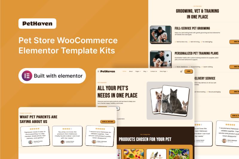 PetHaven - Pet Store WooCommerce Elementor Template Kit