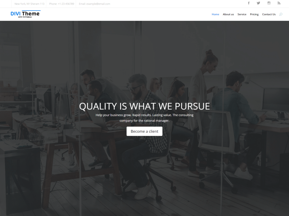 Classic Business Divi Layout