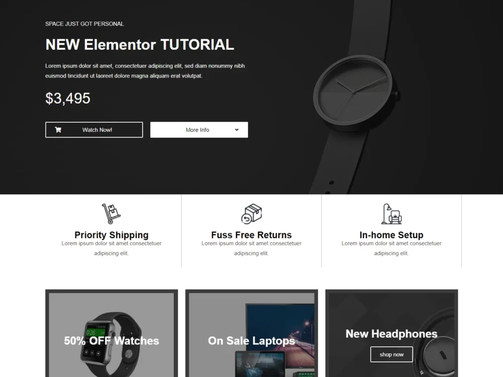Ecommerce Electronic Devices Elementor Template Kit