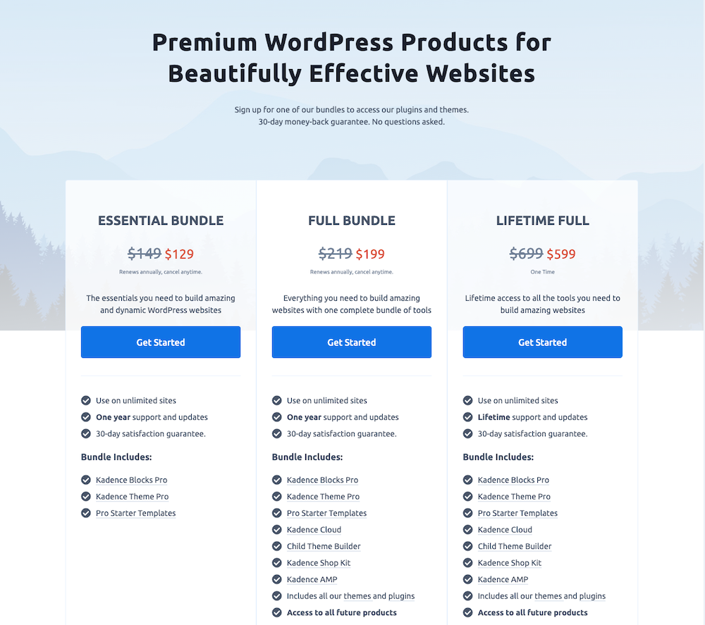 Kadence pricing
