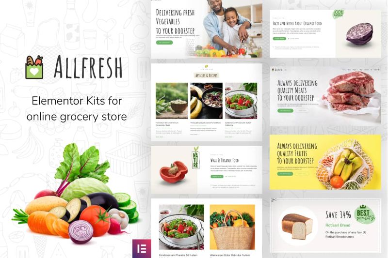 Allfresh - Grocery WooCommerce Elementor Template Kit