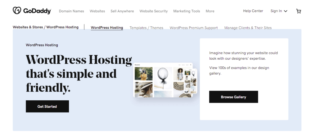 GoDaddy - WordPress hosting that's simple and friendly