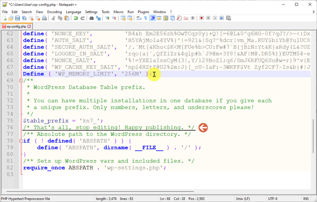 Paste the code in the wp-config.php file to fix memory exhausted error