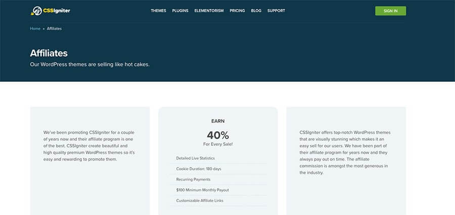 CSSIgniter Affiliates