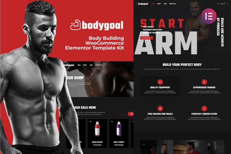 Bodygoal - Body Building Woocommerce Elementor Template Kit