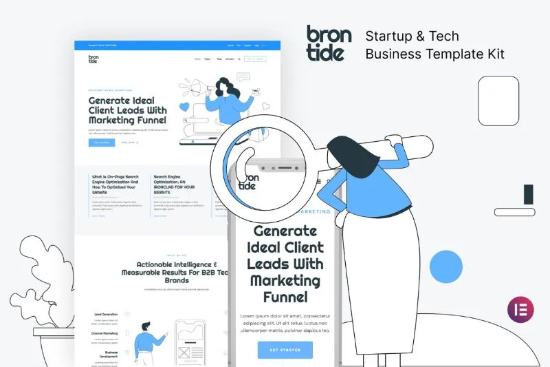 Brontide - IT Solutions Technology Startup Elementor Template Kit
