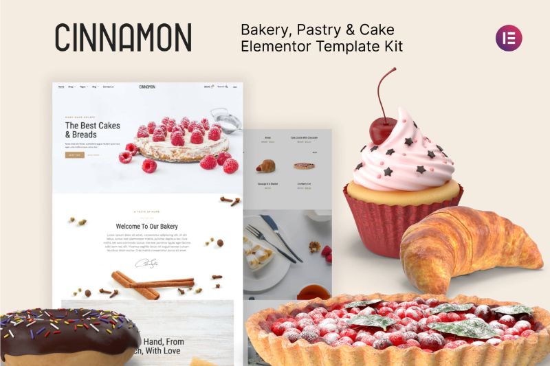 Cinnamon - Bakery Pastry Shop Elementor Template Kit