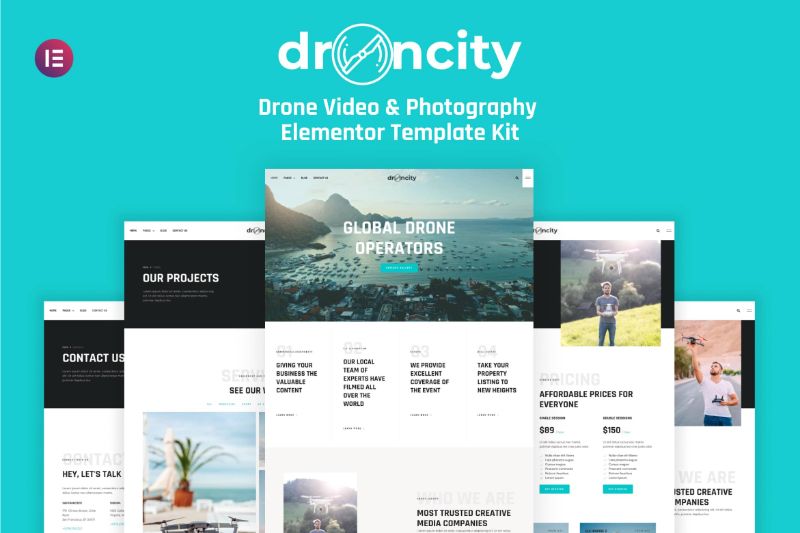 Droncity - Drone Video Photography Elementor Template Kit