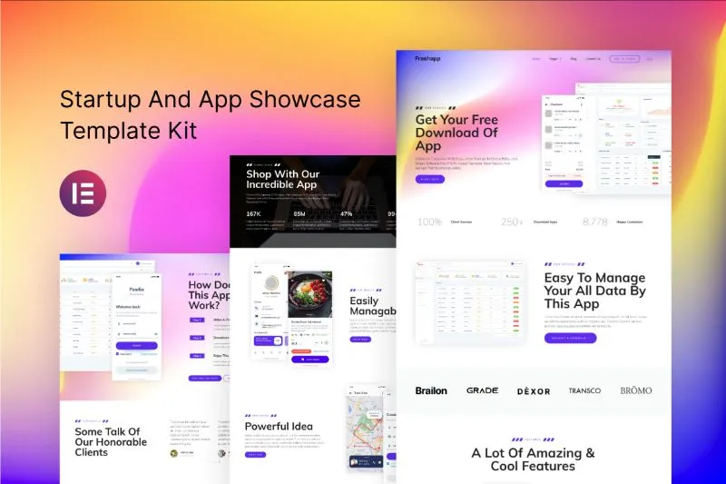 FreshApp - Startup Showcase Elementor Template Kit