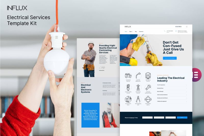 Influx - Electrician Electrical Services Template Kit