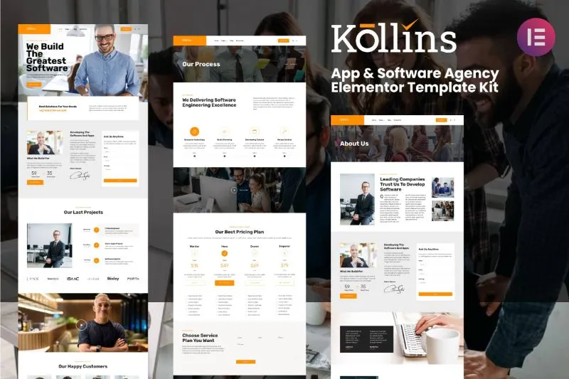 Kollins - App Software Agency Elementor Template Kit