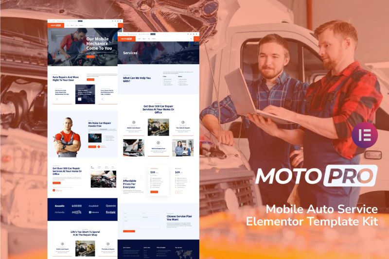 Motopro - Mobile Auto Service Elementor Template Kit