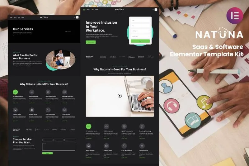 Natuna - Saas Software Elementor Template Kit