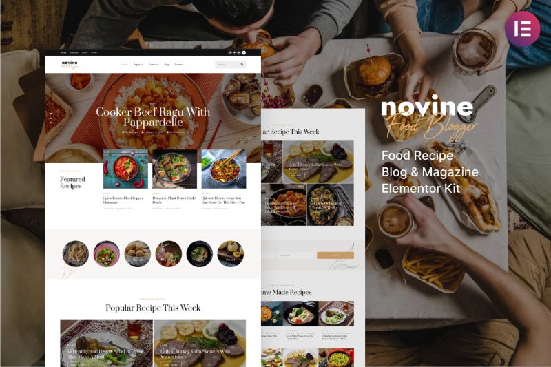 Novine - Food Recipe Blog & Magazine Elementor Template Kit