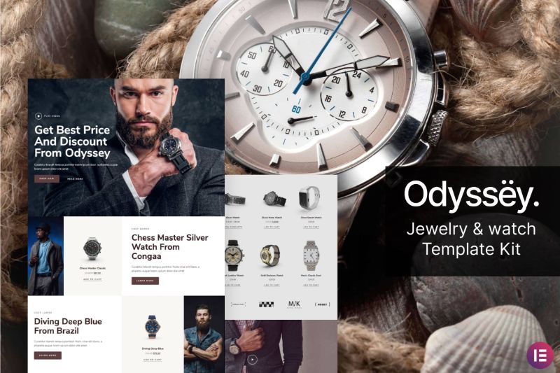 Odyssey - Jewelry Watch WooCommerce Elementor Template Kit