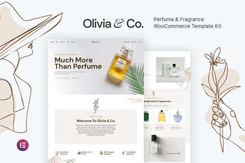 Olivia & Co - Perfume Fragrance WooCommerce Elementor Template Kit