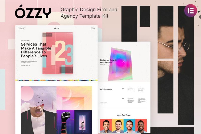 Ozzy - Graphic Design Firm and Agency Elementor Template Kit