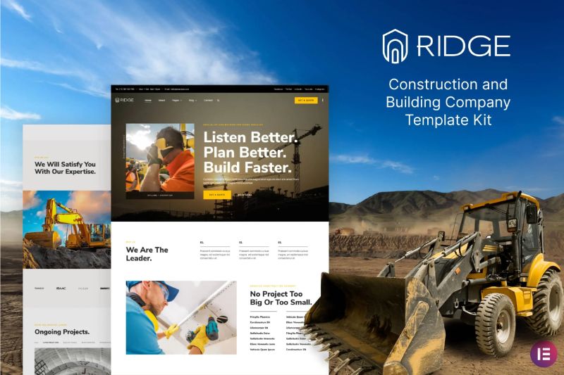 Ridge - Construction Building Company Elementor Template Kit