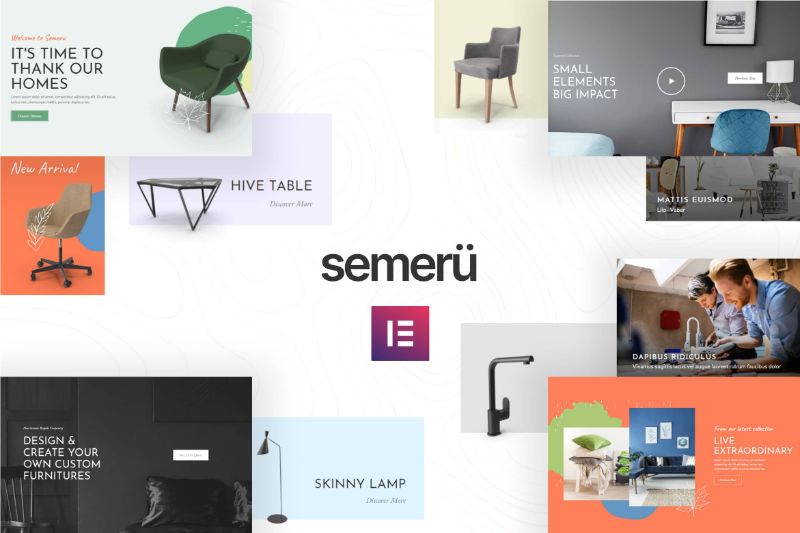 Semeru - Modern Furniture Interior Design Store Elementor Template Kit