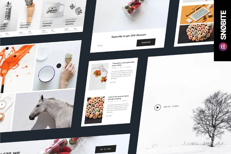 Snobite - Clean Minimal Portfolio Elementor Template Kit
