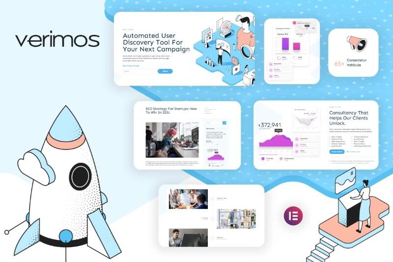 Verimos - Tech Startup & Digital Company Elementor Template Kit