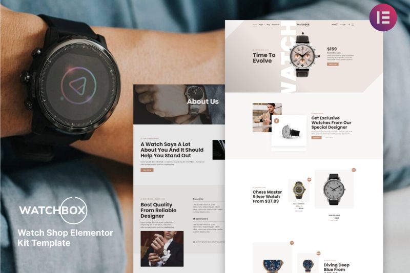 Watchbox - Watch Shop WooCommerce Elementor Template Kit