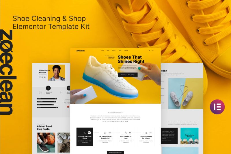 Zoeclean - Shoe Cleaning Shop Elementor Template Kit