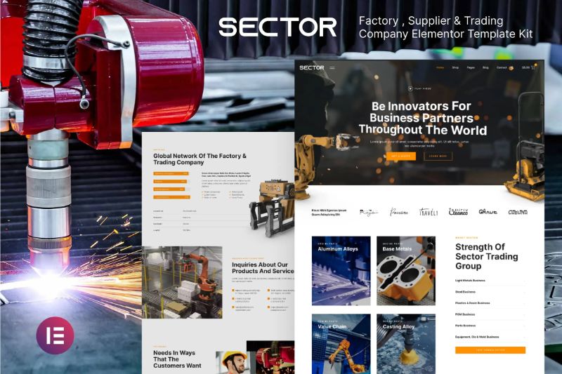 Sector - Factory Industry & Trading Company Elementor Template Kit