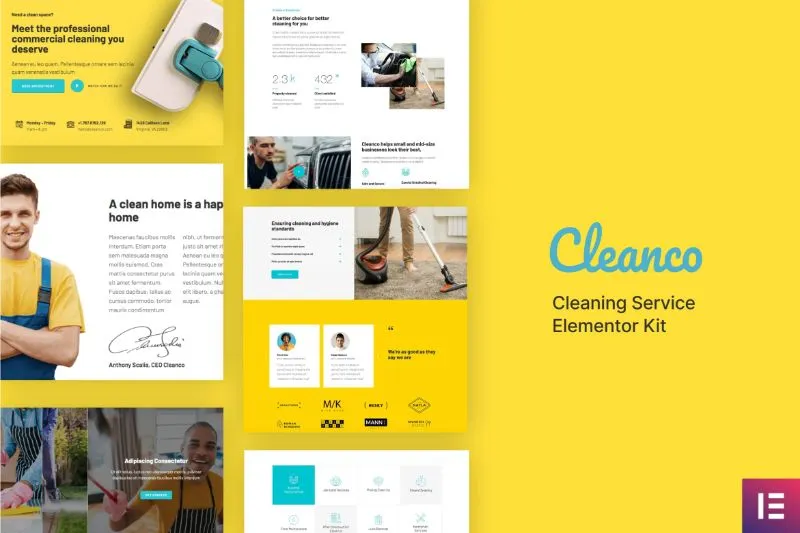 Cleanco-Complete-Modern - Cleaning Service Company Elementor Template Kit