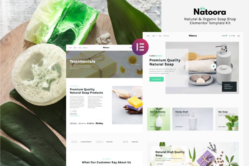 Natoora - Natural Organic Soap Shop Elementor Template Kit