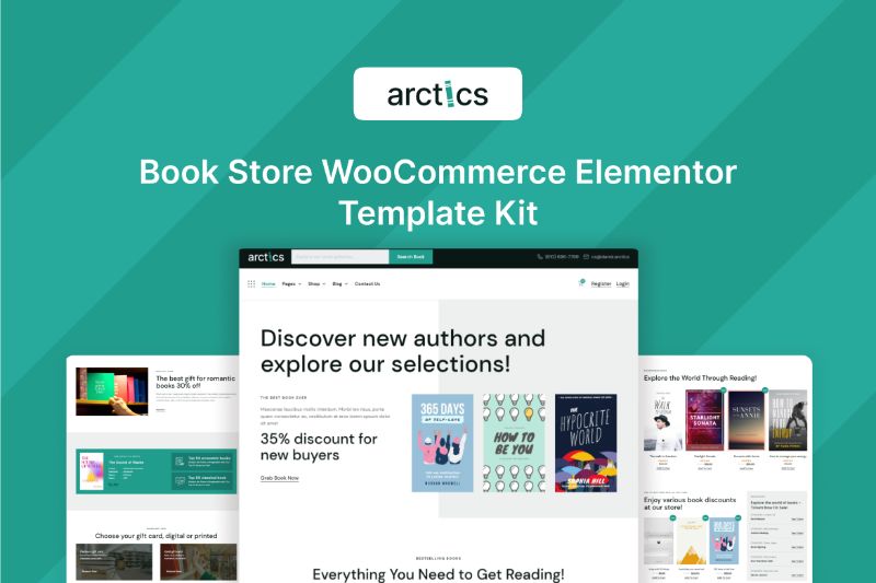 Arctics - Book Store WooCommerce Elementor Template Kit
