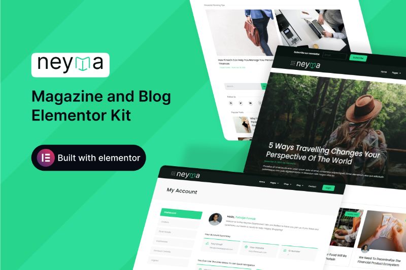 Neyma - Magazine and Blog Elementor Template Kit