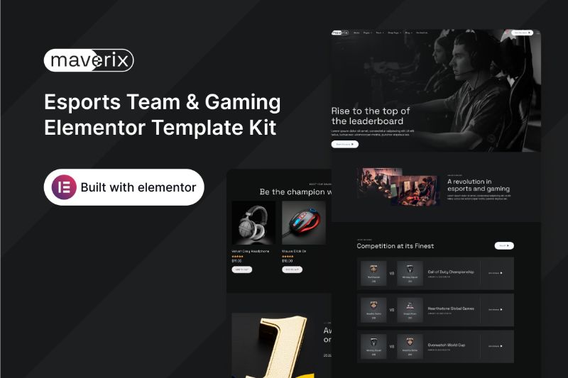 Maverix - Esports Team & Gaming Elementor Template Kit