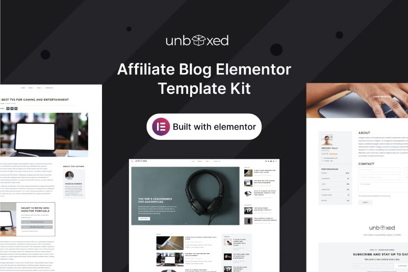 Unboxed - Affiliate Blog Elementor Template Kit