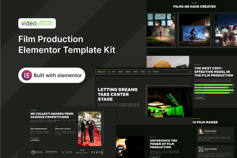 Videovision - Film Production Elementor Template Kit