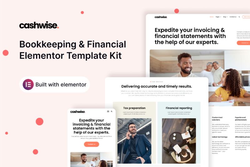 Cashwise - Bookkeeping and Accounting Elementor Template Kit