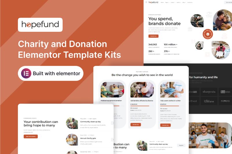 Hopefund - Charity and Donation Elementor Template Kit