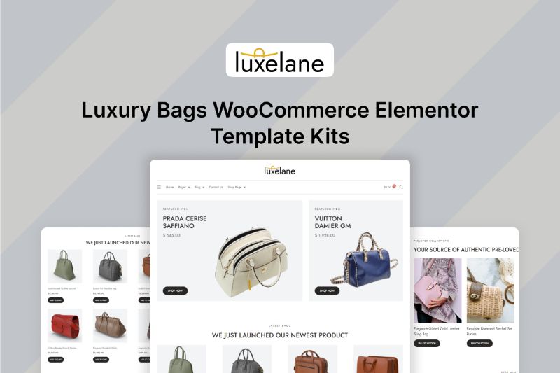 Luxelane - Luxury Bags WooCommerce Elementor Template Kit