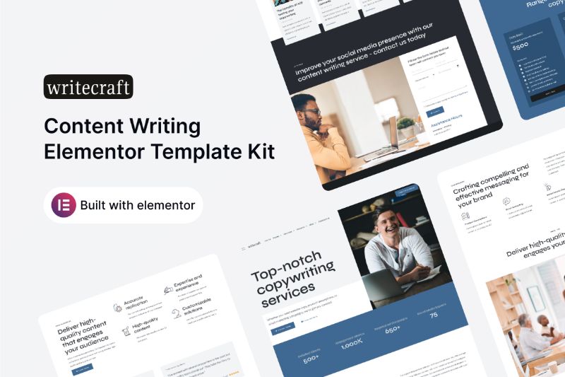 Writecraft - Content Writing Service Elementor Template Kit