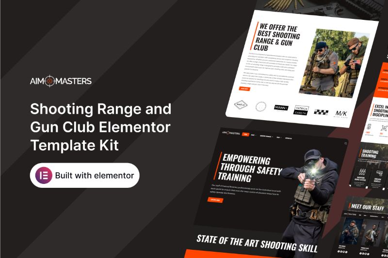 Aimmasters - Shooting Range and Gun Club Elementor Template Kit